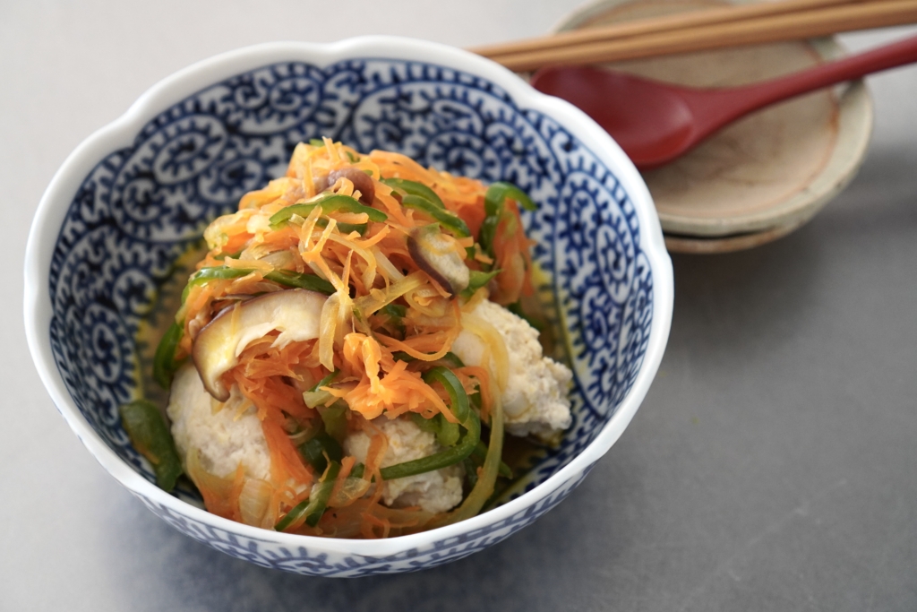 鶏団子の野菜あんかけ