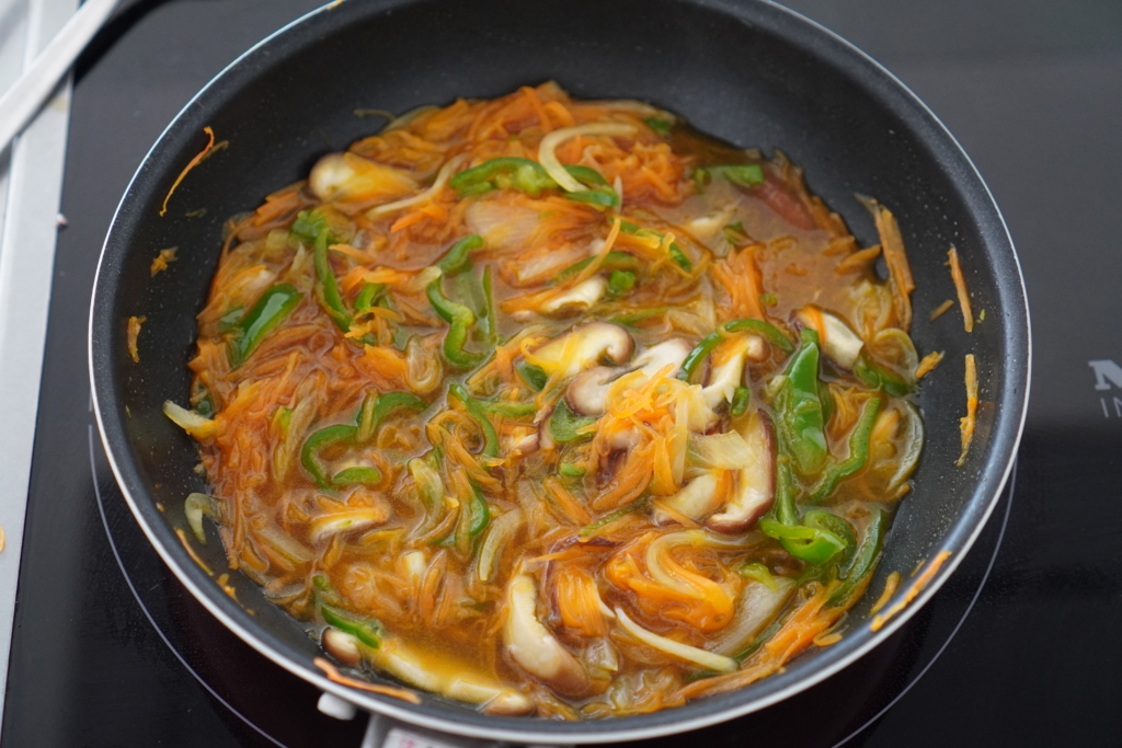 鶏団子の野菜あんかけ